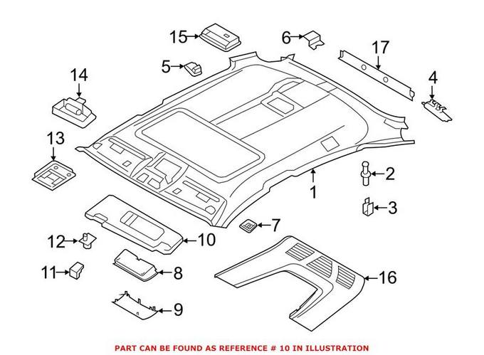 BMW Sun Visor - Front Passenger Side 51167369136